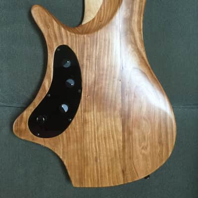 Custom built fretless, carved 5 string bass guitar Fretless 5 string 2020 Natural pure non toxic Tung oil,  8 applications image 4
