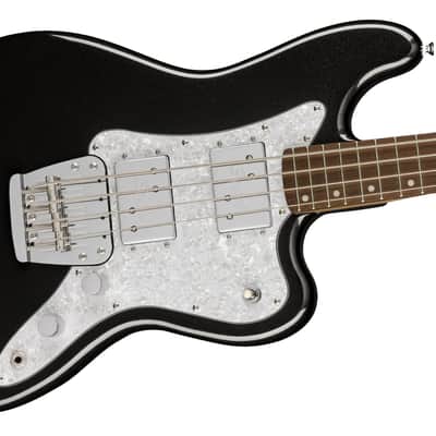 Paranormal Rascal Bass HH, Laurel Fingerboard, White Pearloid Pickguard, Metallic Black image 2