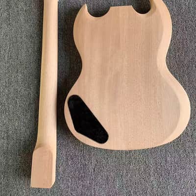 Unfinished Mahogany Wood Guitar Body, Single P90 Pickup, Rosewood Fingerboard Neck image 4
