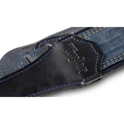 Taylor Blue Denim 2.5" Guitar Strap - Navy Edge image 4