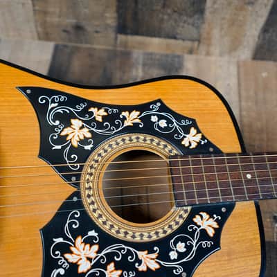 Kay Model 440 Acoustic Guitar 1970s Natural Floral Pickguard Vintage w/ Bag image 3