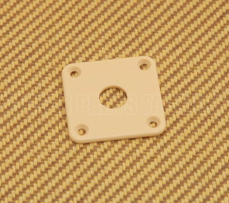 AP-0633-028 Square Jack Plate For Les Paul® Guitar/Bass - Cream Plastic image 1