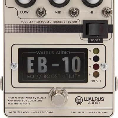 Walrus Audio EB-10 Preamp EQ Boost Pedal Cream Finish