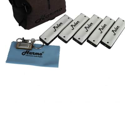 Harmo Polar pro pack set of 5 harmonica with gig bag and keychain harmonica image 3