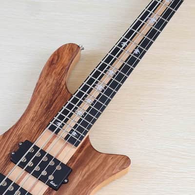 Cusyom 5 String Electric Bass, Hickory Top Ash Body, Maple Neck Through, 24 Frets Fingerboard image 8