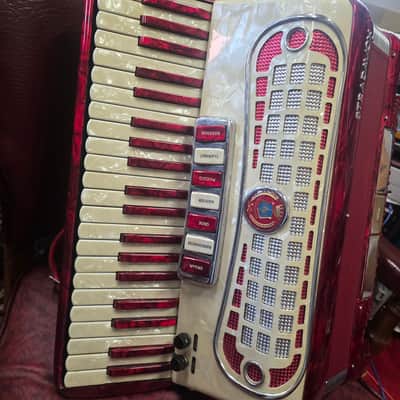 Stradavox Piano Accordion 41/120 Made in Italy - Red Pearl image 3