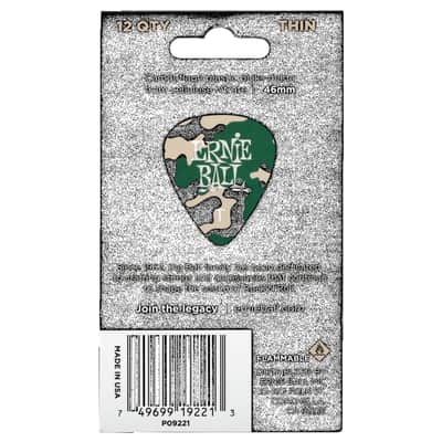 Ernie Ball Camouflage Picks. Thin pack of 12. Cellulose Acetate Nitrate image 4