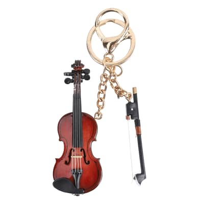 Miniature Violin Keychain,3.15 Inch Tiny Violin Model Key Ring, Musical Instrument Gift for Violinists, Music Teachers image 2