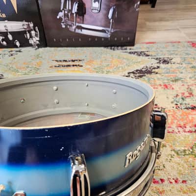 Rogers 14x5" Luxor Blue/Silver Duco Snare - Cleveland Tag image 13