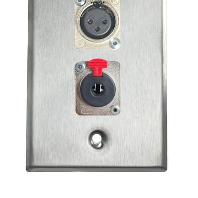 Stainless PROCRAFT SPL-2X-ST-VAR 1 Gang Stainless Pro Audio Installation Wall Plate Loaded, Made in the USA-RJ45 (CAT 5) Feed-Thru / RJ45 (CAT 5) Feed-Thru image 3
