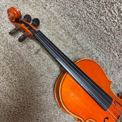 Unlabeled 3/4 Violin Flame Maple w/ Case & Bow A image 4