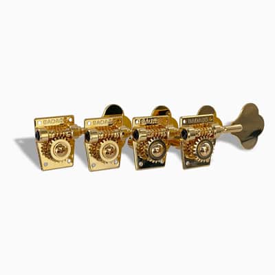 NEW Leo Quan® Badass 4-in-line set OGT™ Bass Keys Open Gear Small Post - GOLD image 2