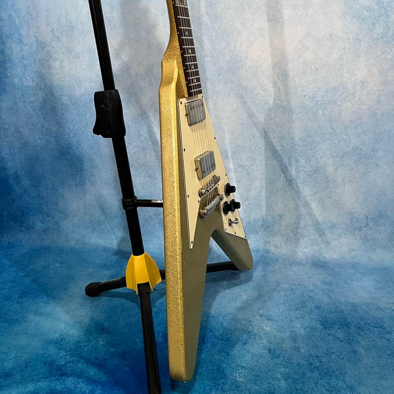 Burny LV 115KK LArc en Ciel ken Signature Gold Flying V Made in