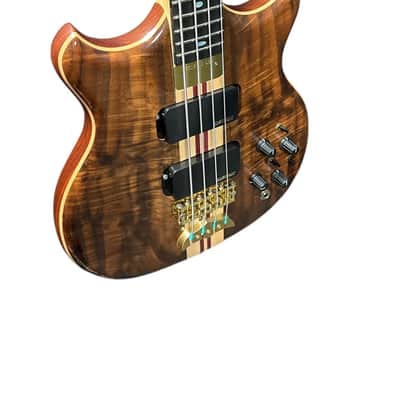 Alembic Stanley Clarke Sign Deluxe, Walnut/ Ebony / Red Side LED's 9.3 LBS *IN STOCK* image 5
