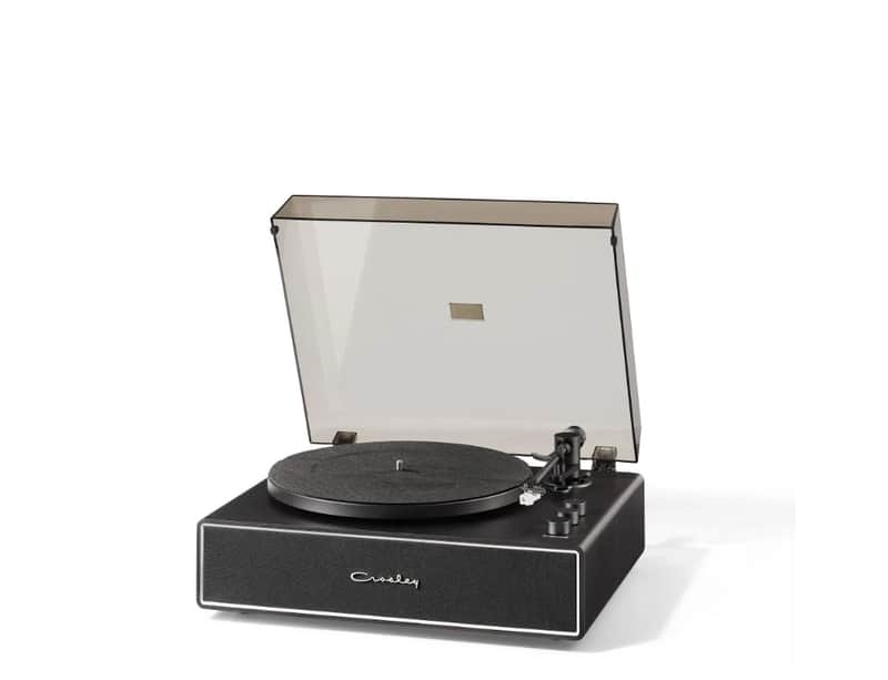Crosley CR6046A Stave Bluetooth Turntable with Built-in Speakers, Black-NEW