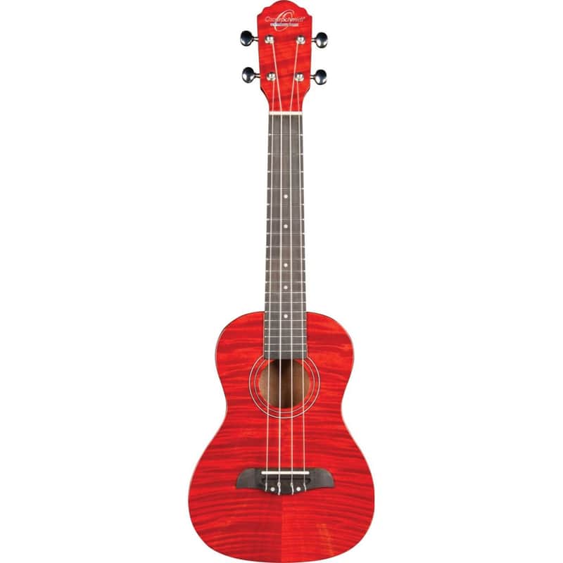 Oscar Schmidt OU2TF Flame Mahogany Tenor Ukulele, Trans Red image 1