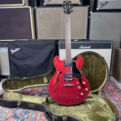 Yamaha ES-335 Style Model SA-700 Semi Hollow Persimmon Red - 1980 image 4