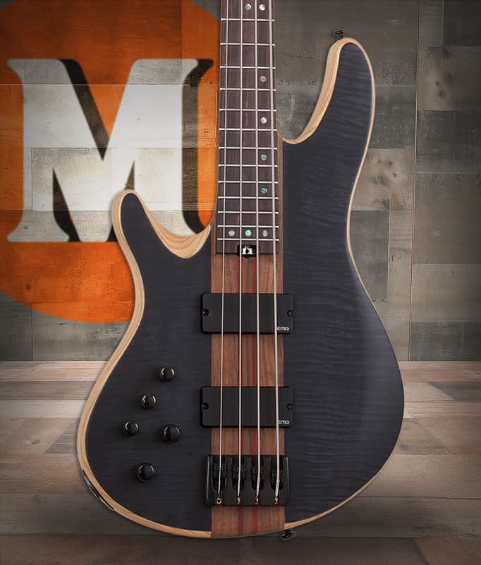 Schecter Charles Berthoud CB-4 LH - See Thru Black Satin (2872) image 1