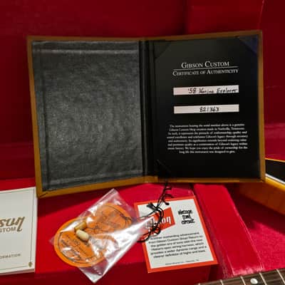 Gibson 2022 Korina Custom Shop '58 Explorer Reissue Guitar, OHSC, COA & All Case Candy, MINT image 12