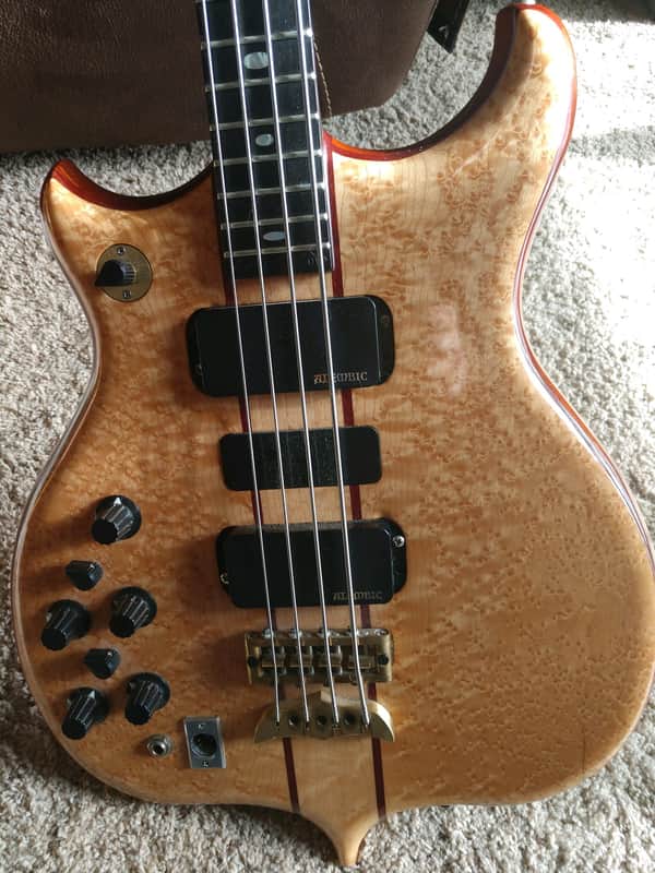 Alembic Series II 4 string bass guitar 1982 Birdseye maple lefty left handed image 1