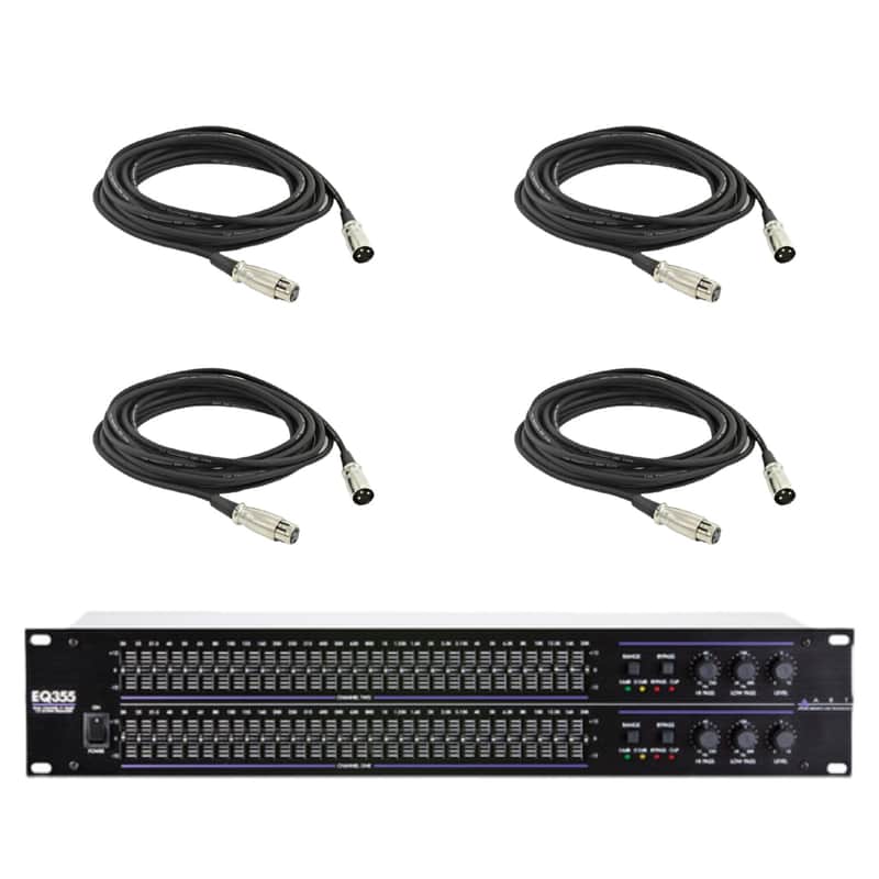 ART EQ-355 Dual 31-Band Graphic Equalizer with 4x XLR Cables image 1