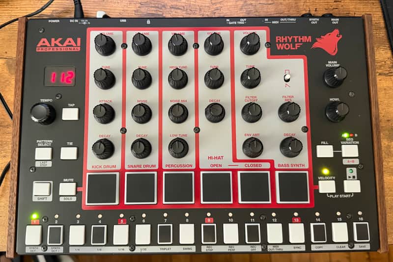 Akai Rhythm Wolf Analog Drum Machine and Bass Synthesizer 2014 - Present - Black image 1