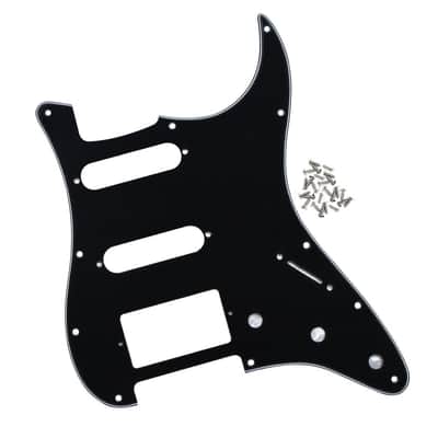 11 Holes HSS Pickguard ST Style Guitar Pickguard Pickguard Scratchplate with Screws,3Ply Black image 1