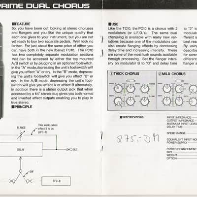 Ibanez PC10 Prime Dual Chorus - Analog - 80's image 3