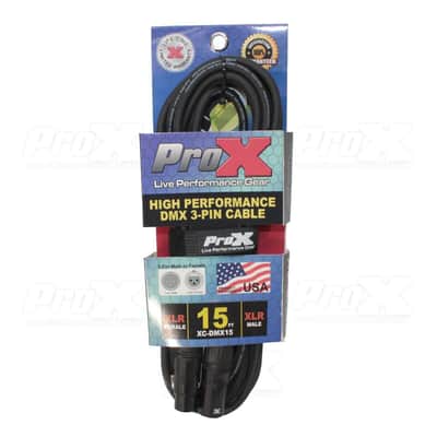6X ProX XC-DMX15 15 Ft. High Performance DMX Male 3-Pin to DMX Female 3-Pin Cable image 6