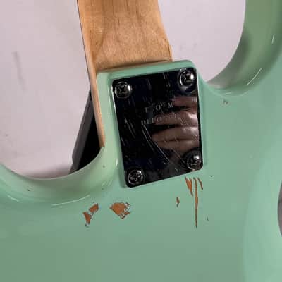Squier Tom Delonge Stratocaster 2002 - Seafoam Green/Teal - w/ Gig Bag and Mod image 11