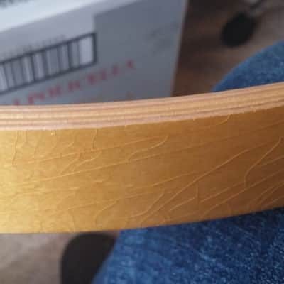 20" VINTAGE Natural Lacquer Wood Maple Bass Drum Hoops 10 PLY MATCHED PAIR image 8