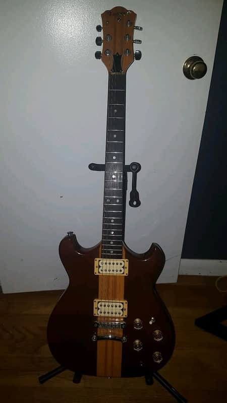 Vintage Midco Lotus L-1000 Electric Guitar Double Cutaway Two Tone  White Ash & Walnut Neck Thru Body FREE SHIPPING!! image 1