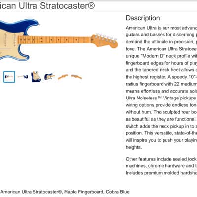 Fender American Ultra Stratocaster with Maple Fretboard 2023 - Cobra Blue image 4