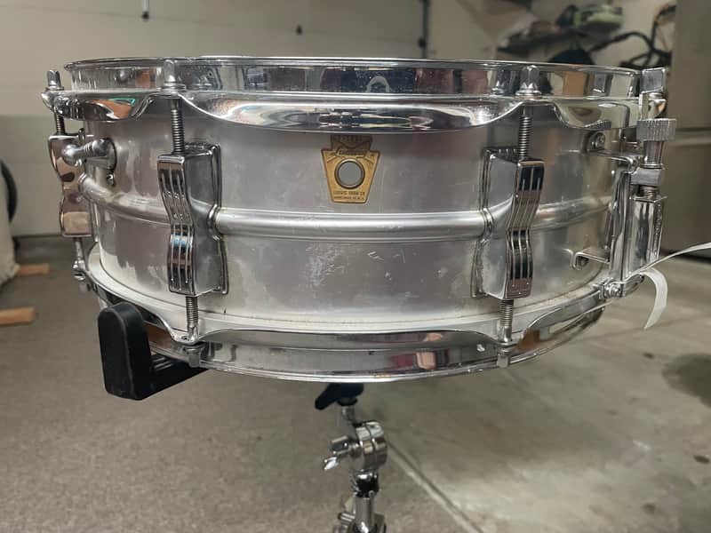 Ludwig No. 404 Acrolite 5x14" 8-Lug Aluminum Snare Drum with Keystone Badge 1963 - 1969 - Matte Aluminum image 1