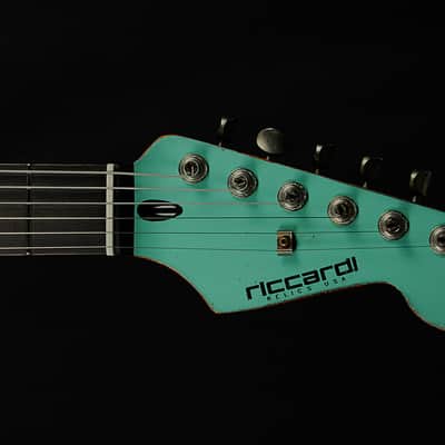 Riccardi Relics USA Strat, Fralin Blues Special pickups, MJT Seafoam Green Alder body, Nitro Roasted Maple neck with painted headstock, Hardcase image 20