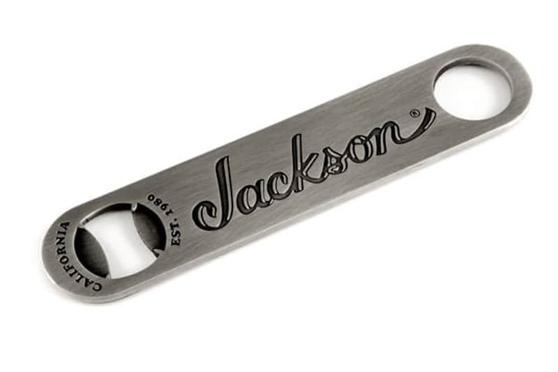 Jackson Logo Magnetized Hand Held Logo Bottle Opener, Guitar Player Gift image 1