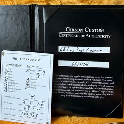 2026 Gibson Custom Shop Les Paul Custom ‘68 Reissue - Ebony Black image 19