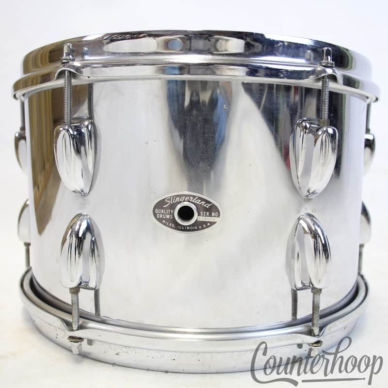 *Slingerland 12x8" Tom Drum 70s Chrome Over Wood COW Sound King Stick-Saver Rims image 1