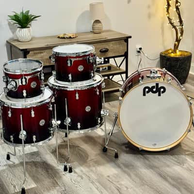 PDP Concept Maple drum kit 22/16/14/12/10 - Red fade to black sparkle image 5