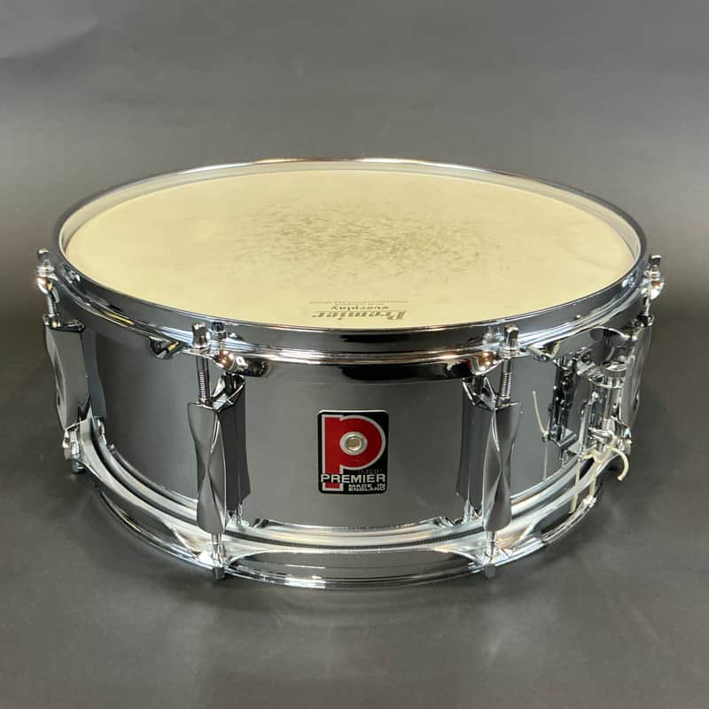 1970s Premier Chrome over Steel 8 Lug Snare Drum 5x14 image 1