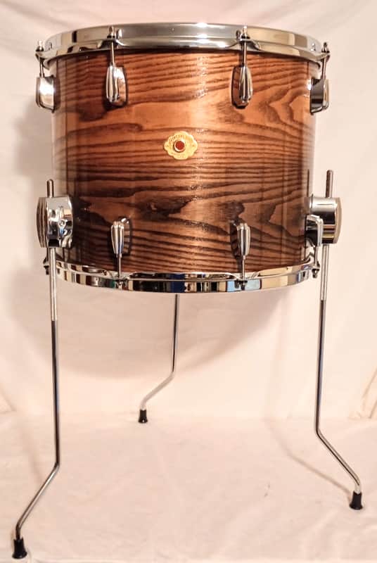 ASH 15" SLINGERLAND FLOOR TOM WITH RERINGS - CINNAMON BURST -BUYER SHIPS image 1