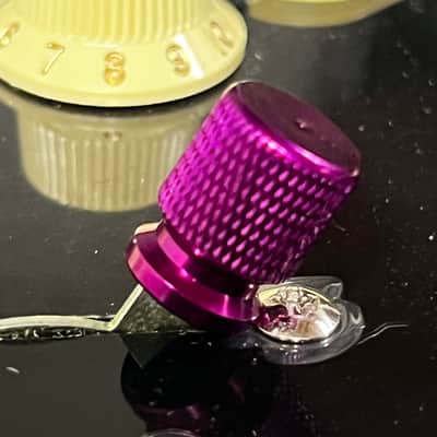 Kinnatone Purple Skirted knurled 3 or 5 way Blade style Switch Tip Knob For Strat or Tele Charvel,Jackson,PRS, Ibanez and more image 3