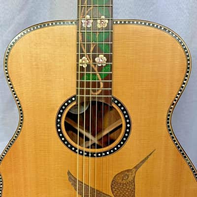 Acoustic Baritone Guitar Handmade by Blueberry, 6 String wood Hummingbird Guitar, Custom Handcrafted Wooden Guitar, Baritone, Steel Strings image 5