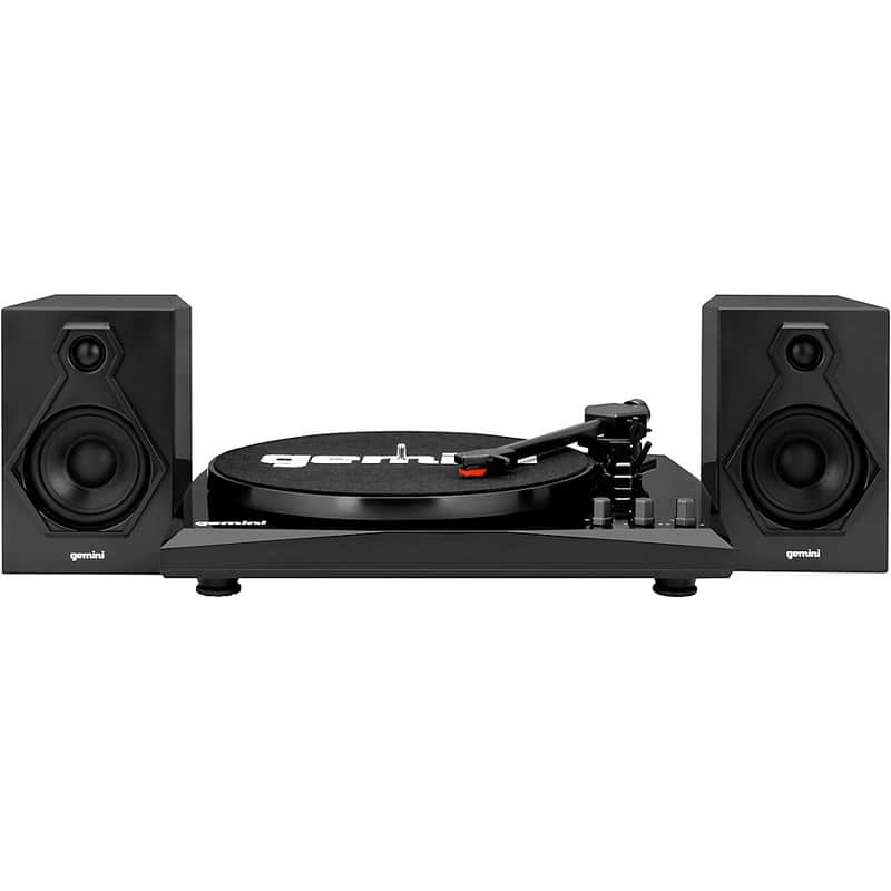 Gemini TT-900BB Vinyl Record Player Turntable With Bluetooth and Dual Stereo Speakers Black/Black Regular