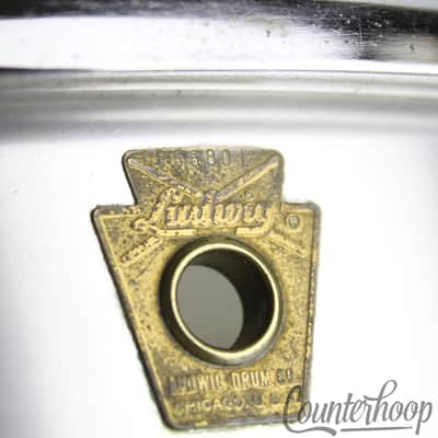 Ludwig 14x5"Acrolite Snare Drum Aluminum Shell 8-Lug Chicago USA#404 Vintage 60s image 2