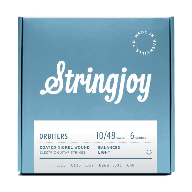 STRINGJOY Orbiters Balanced Light Gauge (10-48) Coated Nickel Wound Electric Guitar Strings image 1