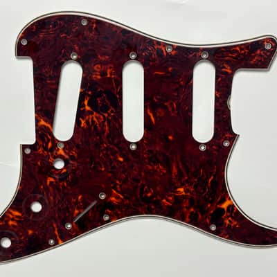 Stratocaster / Strat Pickguard 62 Tortoise Brownish 4 Ply Guard - 11 hole Brown Tortoise- Aged - Relic - Vintage image 1