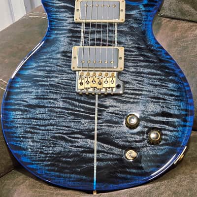 PRS (Mint) Santana Retro (One Piece Top) Quilted Maple 10-top 2022 - Charcoal Blue Burst image 8