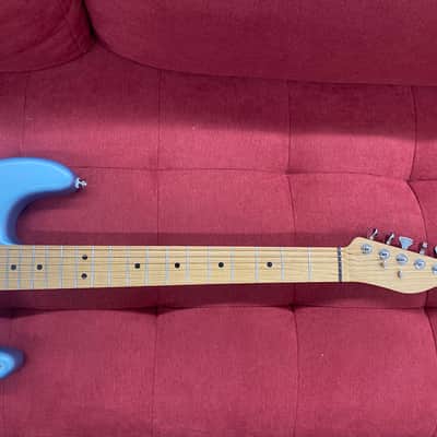 Partscaster Double Cut T-Style Guitar with Warmoth Neck and Body - Blue Ice image 8