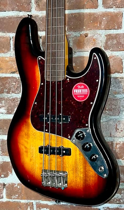 2025 Squier Classic Vibe '60s Jazz Bass Fretless - 3-Color Sunburst, Support Indie Guitar Shops and Buy it Here! image 1